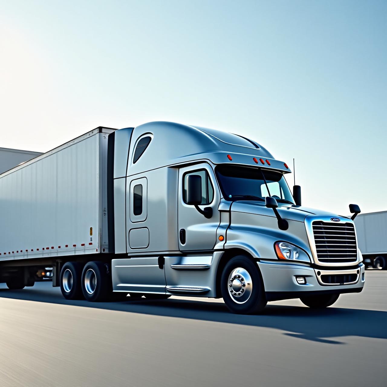 Logistics dispatch center with modern trucks